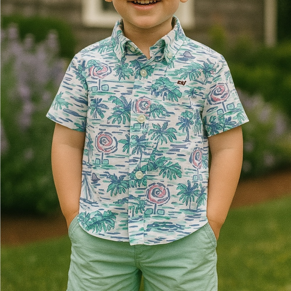 Vineyard Vines Ocean Terrace Whale‎ Short-Sleeve Button-Down Shirt